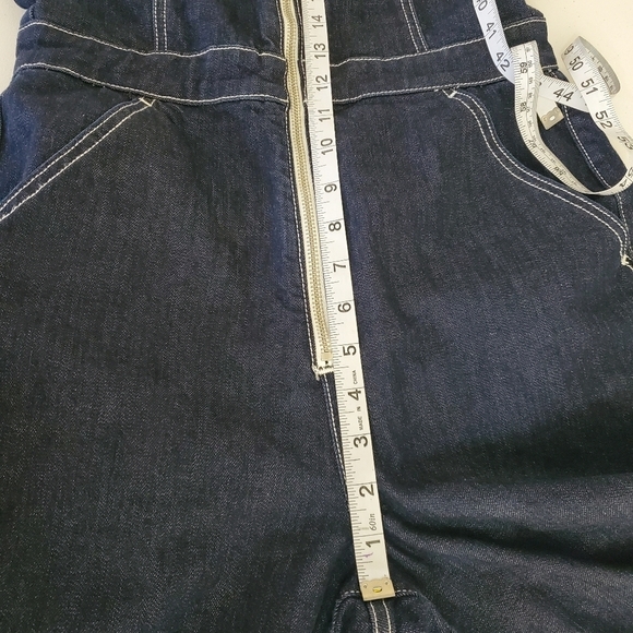 Taylor Hill x Joe's Jeans  Jumpsuit Women M Wide Leg Denim Sweetheart Neckline - Picture 6 of 12